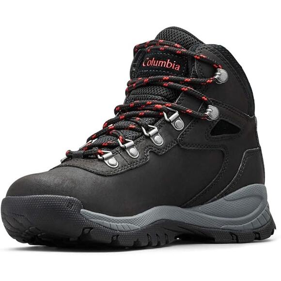 USED Columbia Women's Newton Ridge Plus Boot ,Black / Poppy Red-Size 8 - Picture 1 of 12